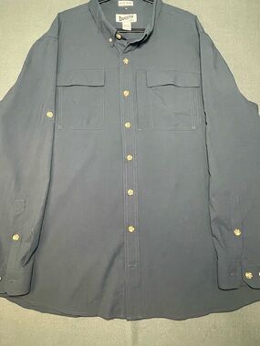 Duluth Trading 2XLT Button Up Shirt Untucked Fishing Work Shirt